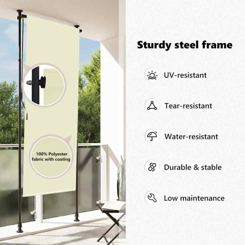  krémszínű kültéri roló 120 x 270 cm