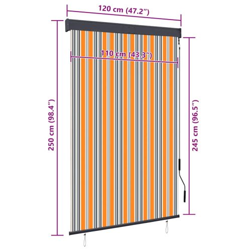  sárga és kék kültéri roló 120 x 250 cm