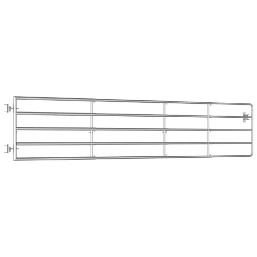  5-rudas ezüstszínű acél mezőgazdasági kapu (150-400) x 90 cm