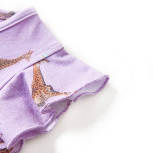 Gyerek ruha fodros ujjakkal és húzózsinórral Lila 128