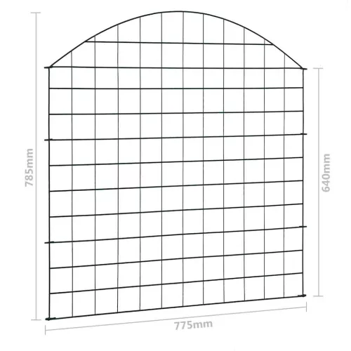  zöld íves kerti kerítés szett 77,5 x 78,5 cm