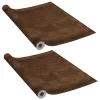  2 db sötét tölgyszínű öntapadó PVC ajtófólia 210 x 90 cm