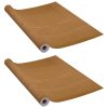  2 db világos tölgyszínű öntapadó PVC ajtófólia 210 x 90 cm