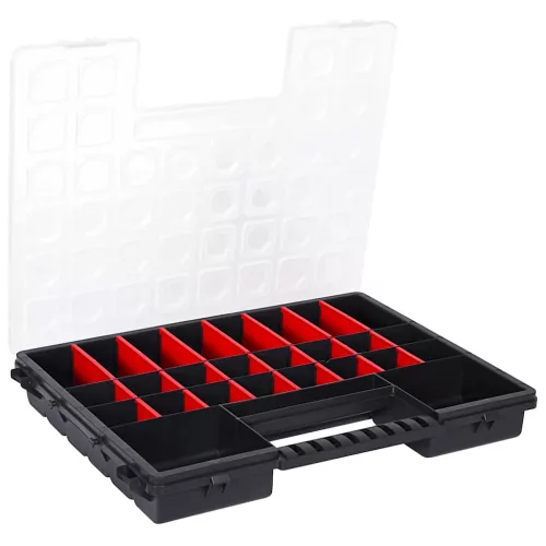  5 db műanyag tárolódoboz állítható elválasztókkal 385x283x50 mm