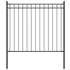  fekete acél kerti kerítés 1,7 x 0,8 m