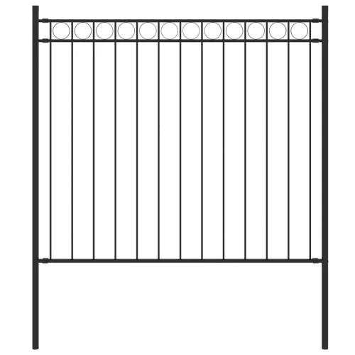  fekete acél kerti kerítés 1,7 x 0,8 m