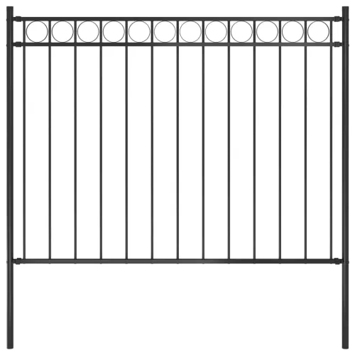  fekete kerti acélkerítés 1,7 x 1,2 m