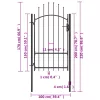  fekete acél kertkapu 1 x 2,2 m