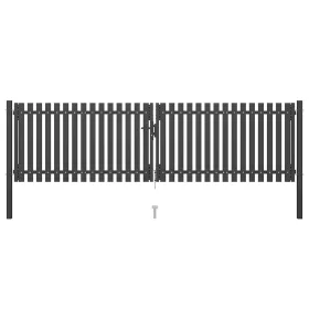  antracit színű acél kerítéskapu 400 x 75 cm