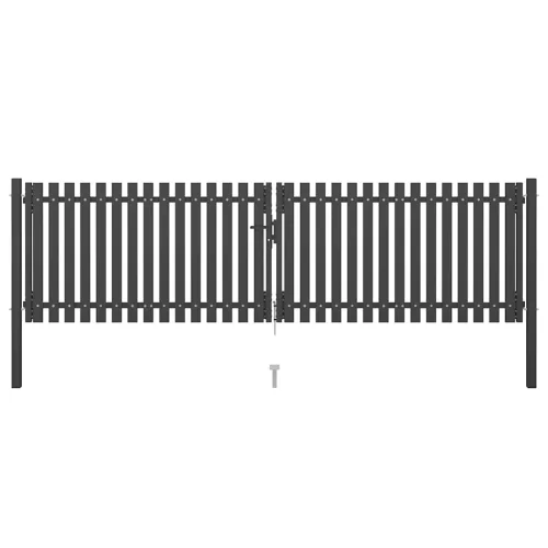  antracit színű acél kerítéskapu 400 x 75 cm