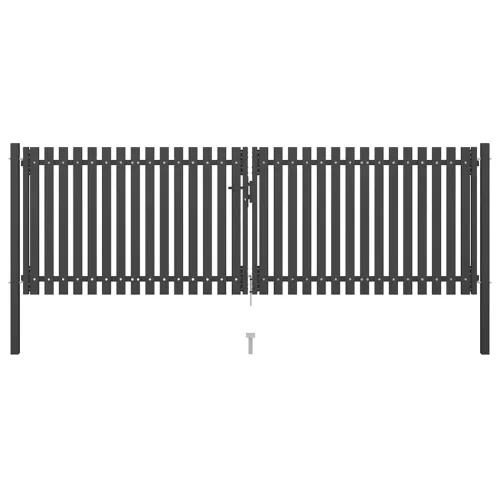  antracit színű acél kerítéskapu 400 x 100 cm