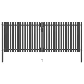  antracit színű acél kerítéskapu 400 x 125 cm