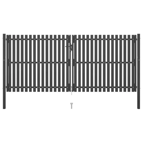  antracit színű acél kerítéskapu 400 x 150 cm