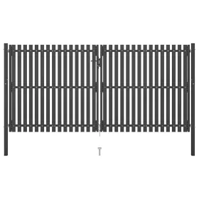  antracit színű acél kerítéskapu 400 x 175 cm