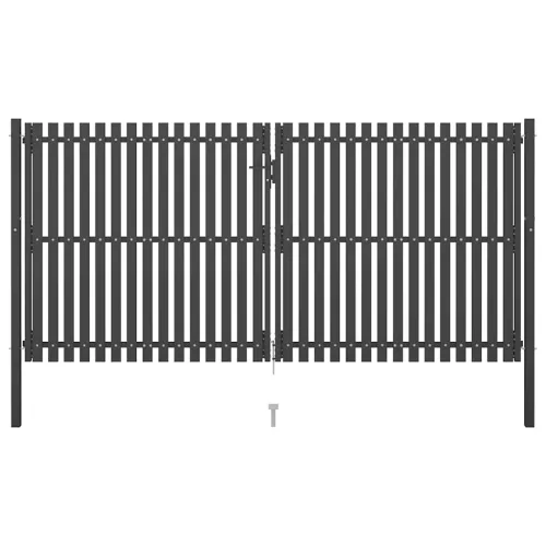  antracit színű acél kerítéskapu 400 x 175 cm