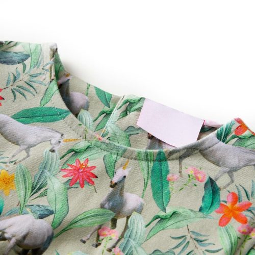 Gyerek ruha repülő ujjú, világos khaki 104