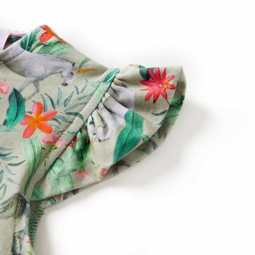 Gyerek ruha repülő ujjú, világos khaki 104