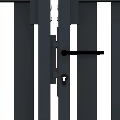  antracitszürke kétajtós acél kerítéskapu 306 x 220 cm
