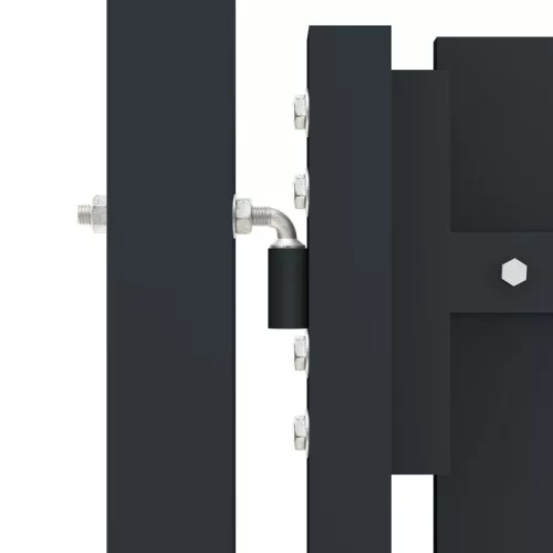  antracitszürke kétajtós acél kerítéskapu 306 x 220 cm