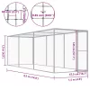  horganyzott acél macskaketrec 4,5 x 1,5 x 1,5 m