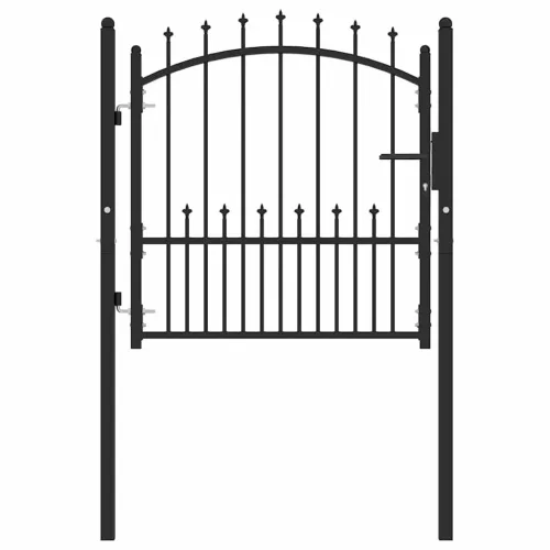 fekete acél kerítéskapu cövekekkel 100 x 100 cm 