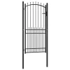  Kerítés kapu zárral Fekete 100 x 200 cm Porszórt Acél