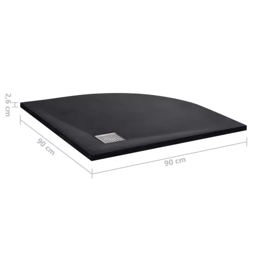  fekete SMC zuhanytálca 90 x 90 cm