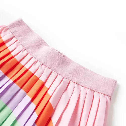 Világos rózsaszín redős gyerekszoknya 116