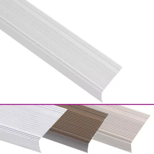  15 db ezüstszínű L-alakú alumínium lépcsőélvédő 90 cm