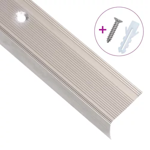  5 db pezsgőszínű L-alakú alumínium lépcsőélvédő 90 cm