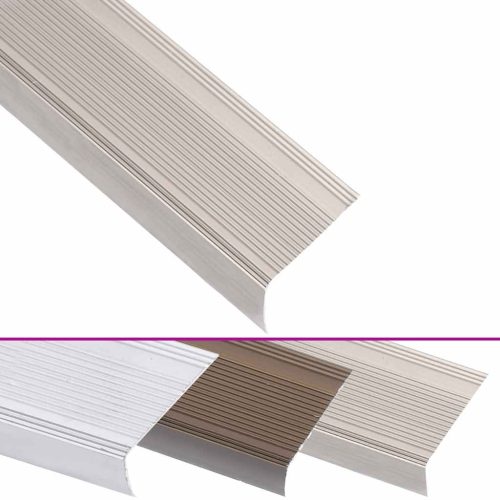  5 db pezsgőszínű L-alakú alumínium lépcsőélvédő 90 cm