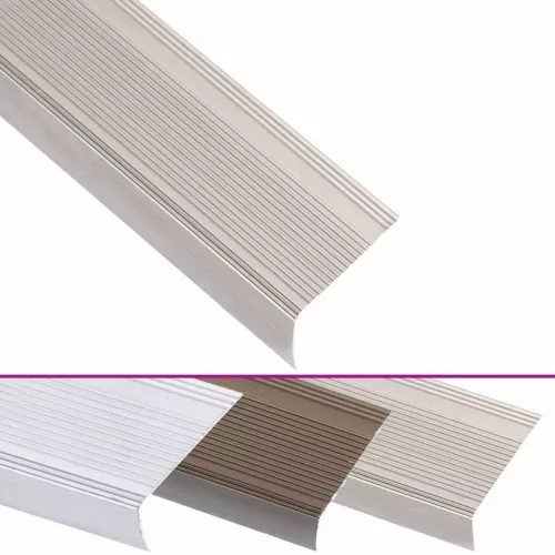  15 db pezsgőszínű L-alakú alumínium lépcsőélvédő 90 cm