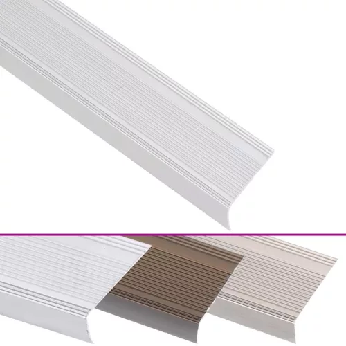  5 db ezüstszínű L-alakú alumínium lépcsőélvédő 100 cm