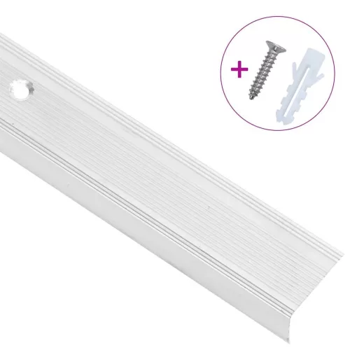  15 db ezüstszínű L-alakú alumínium lépcsőélvédő 100 cm