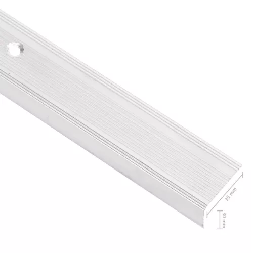  5 db ezüstszínű L-alakú alumínium lépcsőélvédő 100 cm