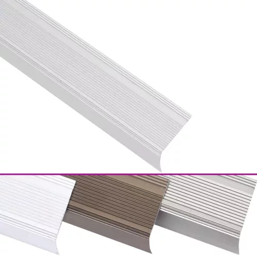  5 db ezüstszínű L-alakú alumínium lépcsőélvédő 100 cm