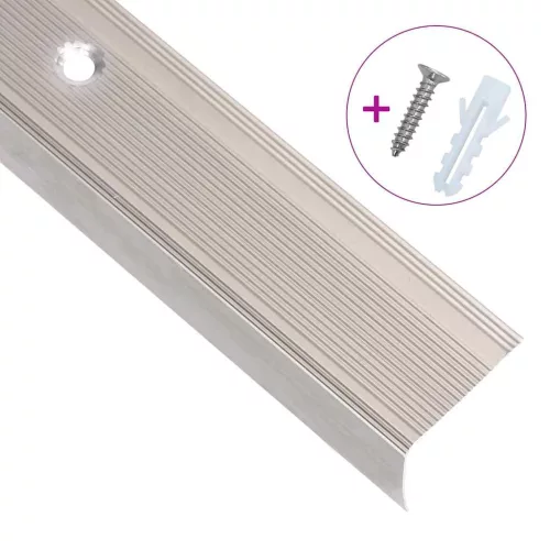  5 db pezsgőszínű L-alakú alumínium lépcsőélvédő 100 cm