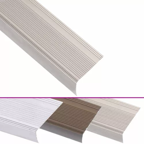  15 db pezsgőszínű L-alakú alumínium lépcsőélvédő 100 cm