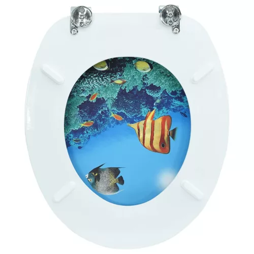  mélytengeri mintás MDF WC-ülőke fedéllel