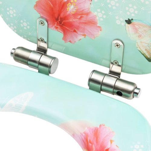  flamingómintás MDF WC-ülőke lágyan csukódó fedéllel