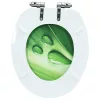  zöld vízcseppmintás MDF WC-ülőke lassan csukódó fedéllel