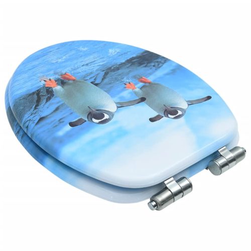  pingvinmintás MDF WC-ülőke lágyan csukódó fedéllel