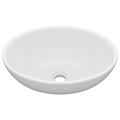  ovális matt fehér kerámia luxus mosdókagyló 40 x 33 cm
