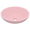  ovális matt rózsaszín kerámia luxus mosdókagyló 40 x 33 cm