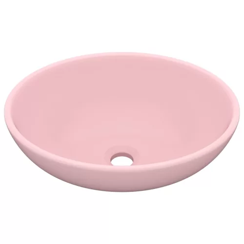  ovális matt rózsaszín kerámia luxus mosdókagyló 40 x 33 cm