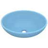  ovális matt világoskék kerámia luxus mosdókagyló 40 x 33 cm
