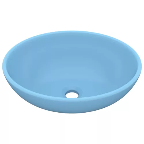  ovális matt világoskék kerámia luxus mosdókagyló 40 x 33 cm