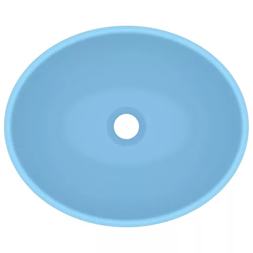  ovális matt világoskék kerámia luxus mosdókagyló 40 x 33 cm
