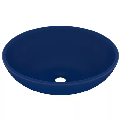  ovális matt sötétkék kerámia luxus mosdókagyló 40 x 33 cm