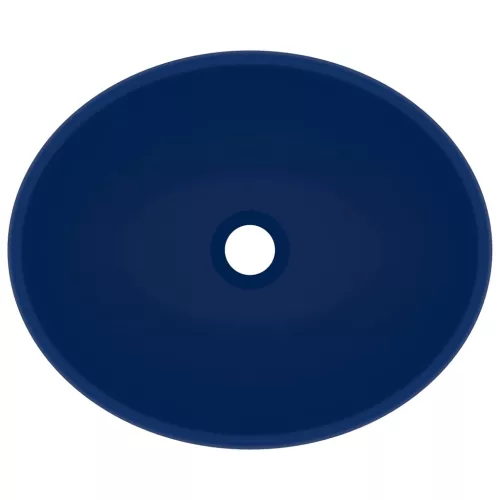  ovális matt sötétkék kerámia luxus mosdókagyló 40 x 33 cm
